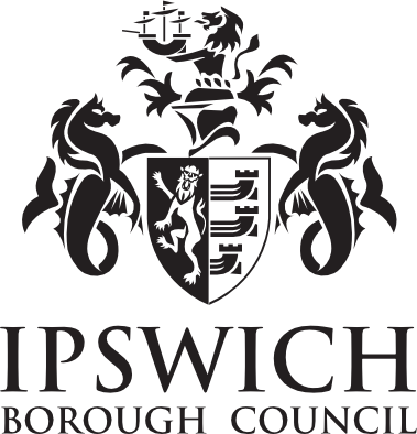 Ipswich Borough Council Logo in black and white